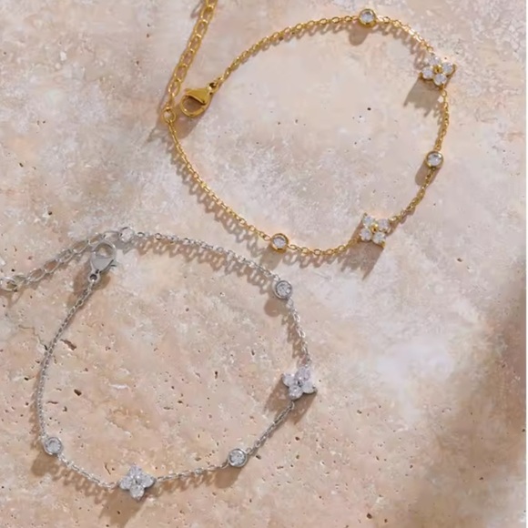 Unique zirconia Silver Chain Bracelet - Picture 5 of 12